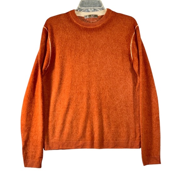 Raffi Australia Men’s Orange Cashmere Sweater Size M Crew Neck Soft Ribbed - Picture 1 of 5